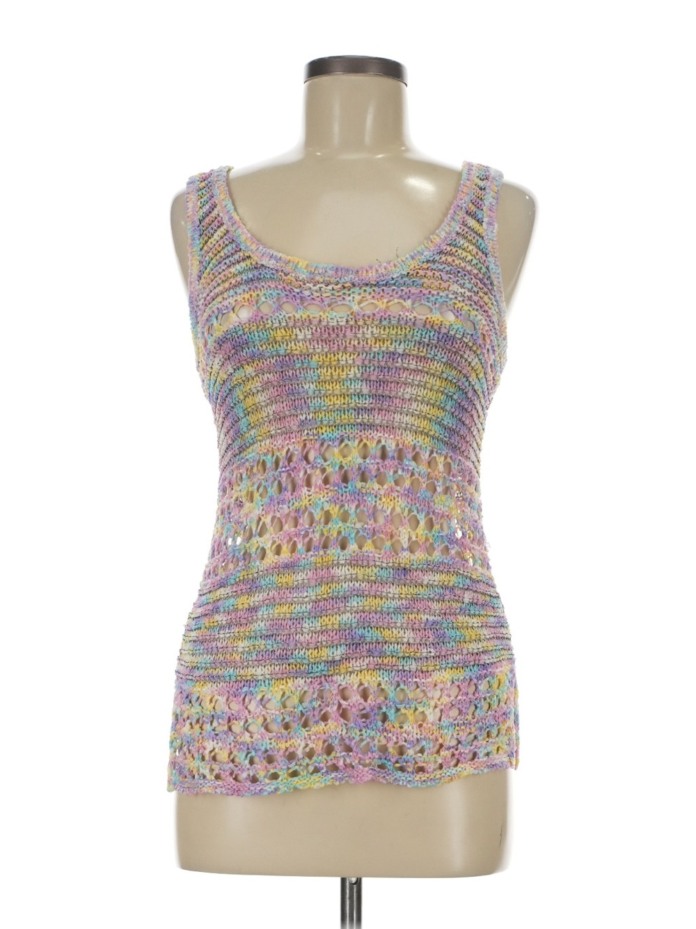 MINKPINK Pastel Multicolor Crochet Tank Top